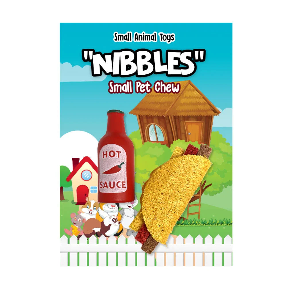 Juguete A&E Nibbles Taco Picante Loofah para Pequeño Mamíferos