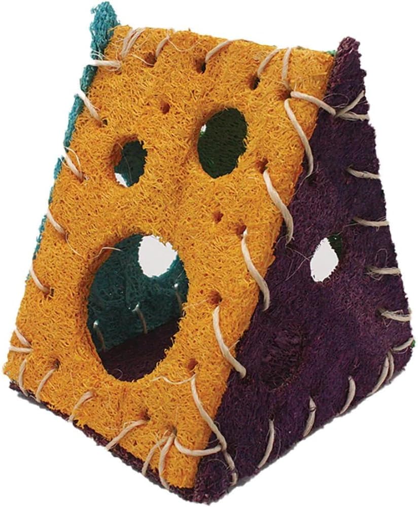 Juguete A&E Nibbles de Esponja Cheese House para Pequeño Mamíferos
