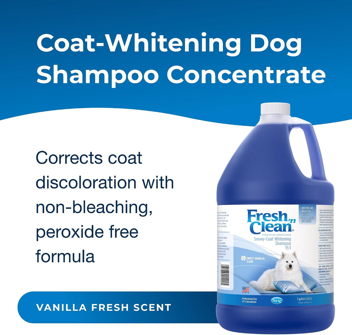 Champú Fresh 'n Clean® Snowy-Coat® Blanqueador Concentrado 15:1, Esencia de Vainilla