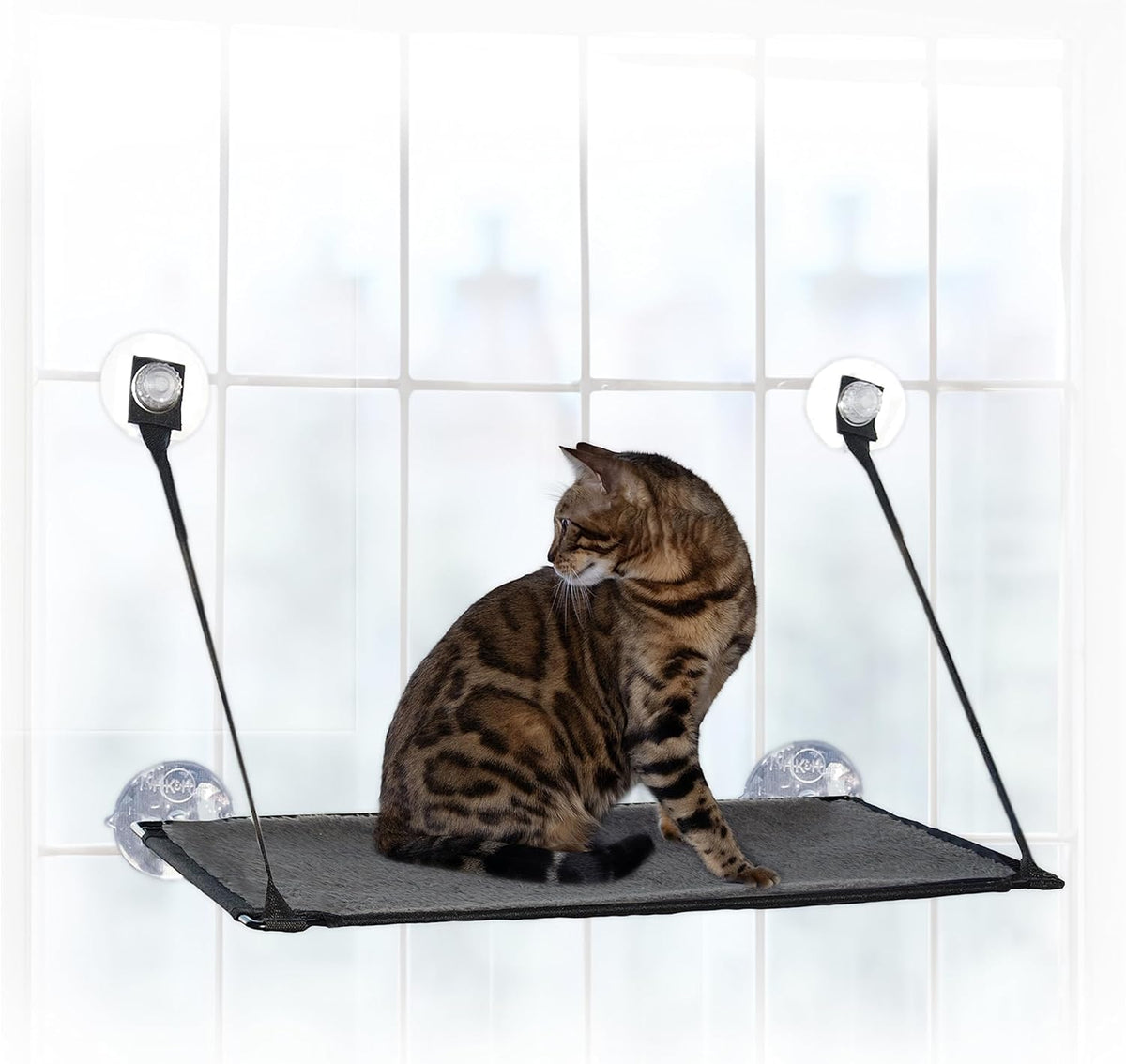 Cama de ventana K&H Kitty Sill color gris para gato