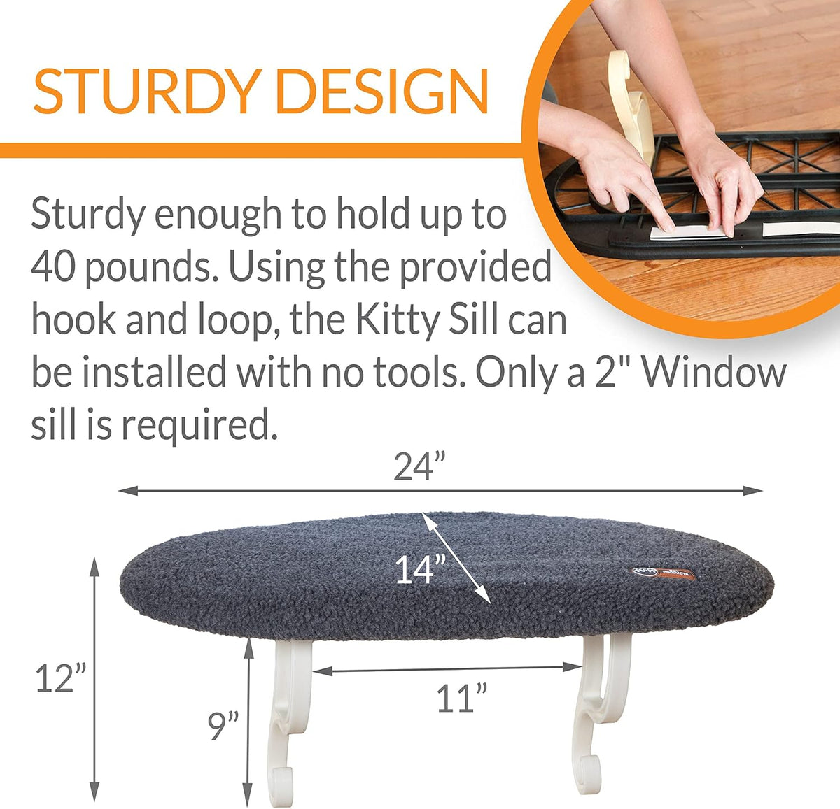 Cama de ventana K&H Kitty Sill color gris para gato