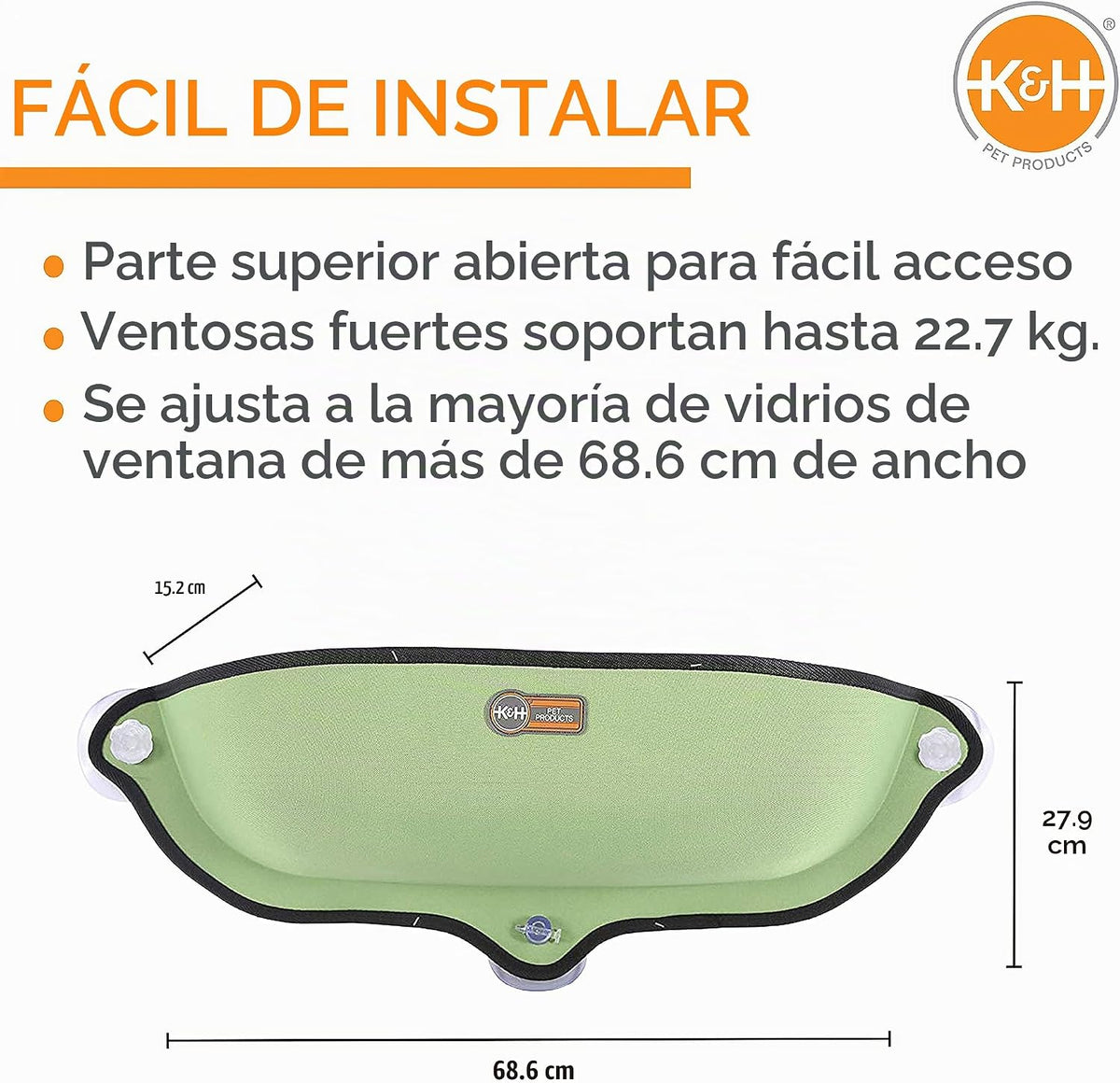 Cama de ventana K&H color verde para gato