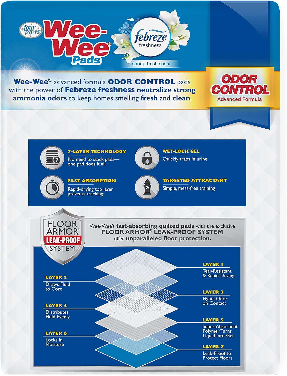 Wee-Wee Pads Tapete entrenador Control de olor con Febreze