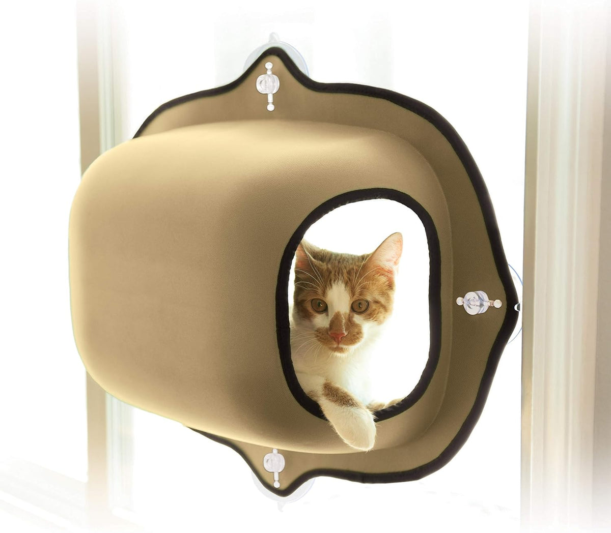 Cama de ventana K&H color Beige para gato EZ Mount Window Pod Kitty Sill