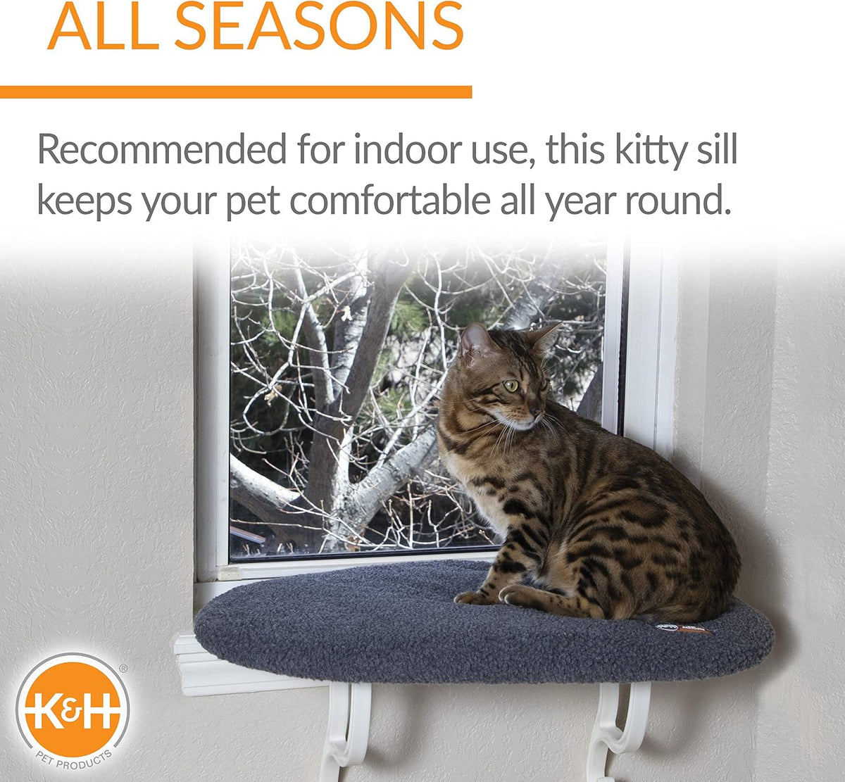 Cama de ventana K&H Kitty Sill color gris para gato