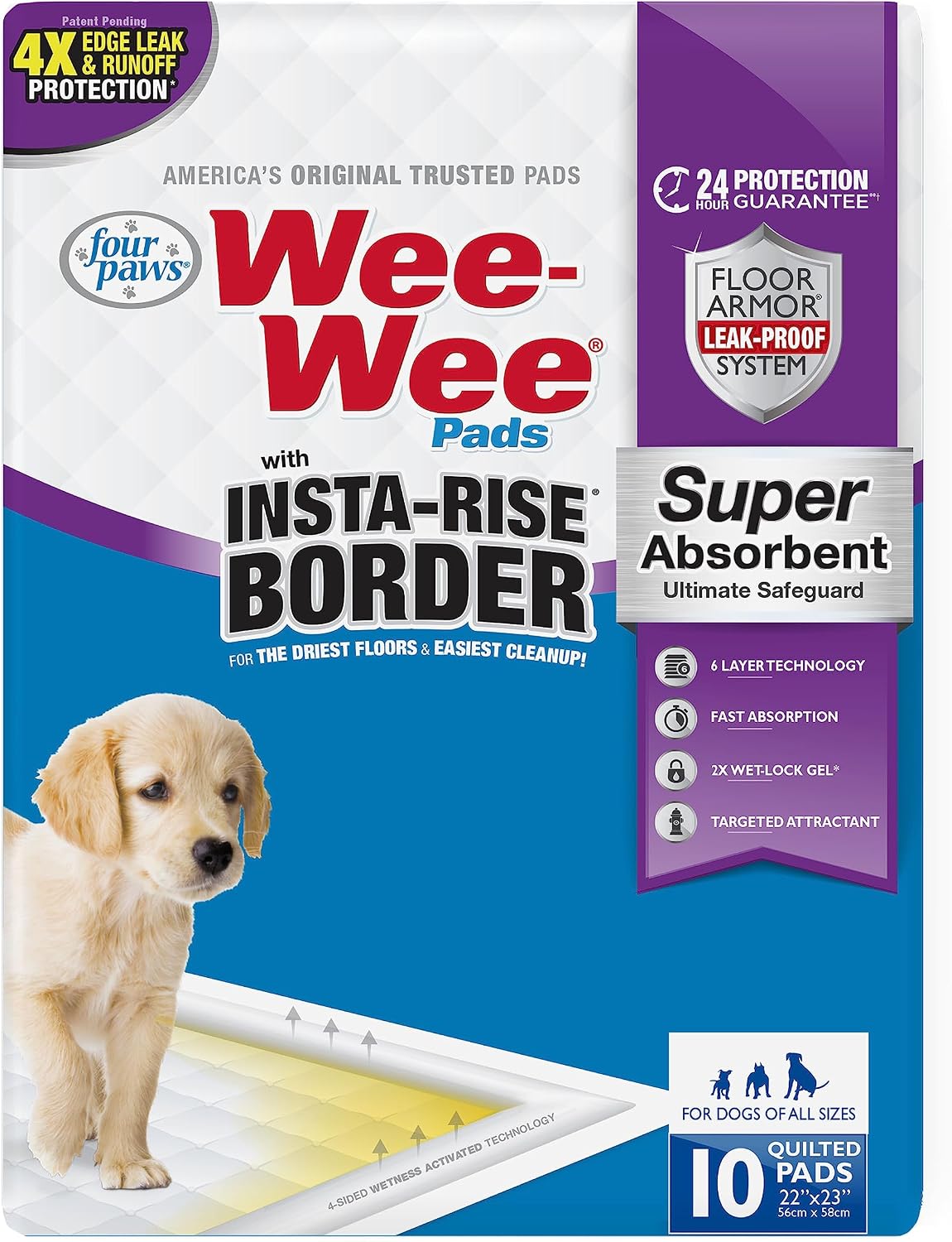Wee-Wee Pads Tapete Entrenador Insta-Rise Border Pads para Perro
