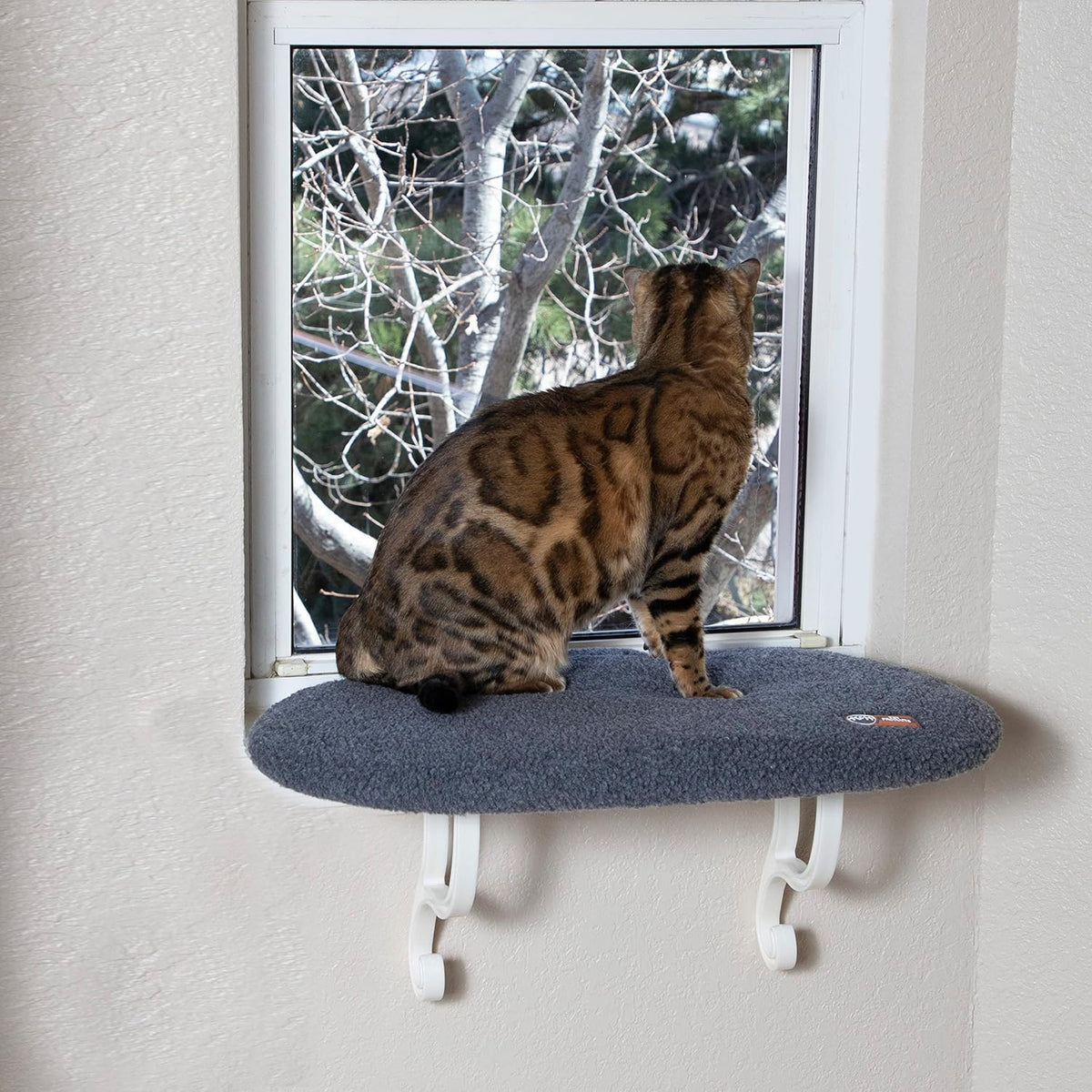 Cama de ventana K&H Kitty Sill color gris para gato