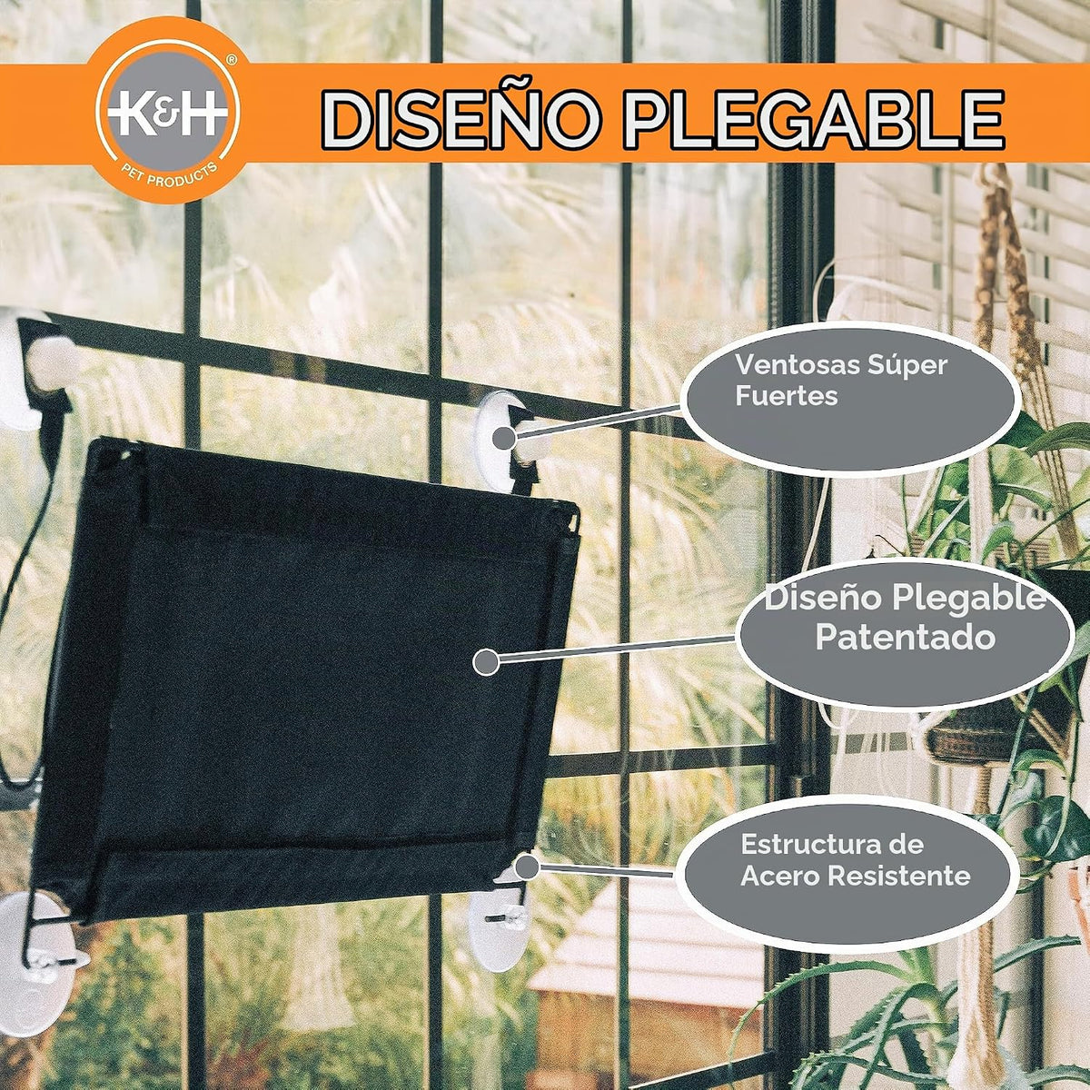 Cama de ventana K&H Kitty Sill color gris para gato