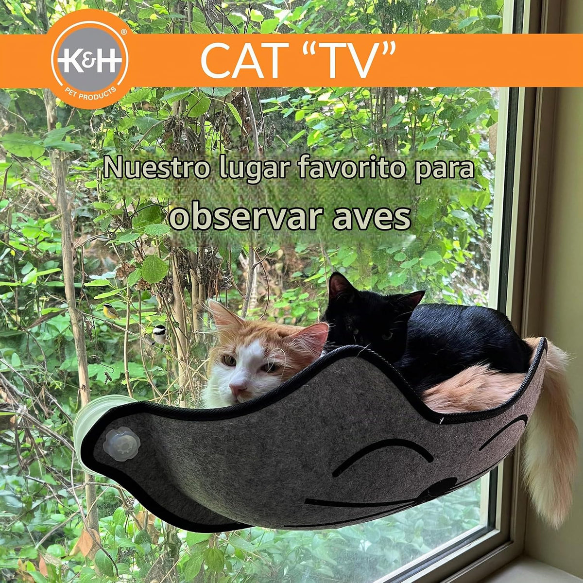 Cama de ventana K&H color gris para gato