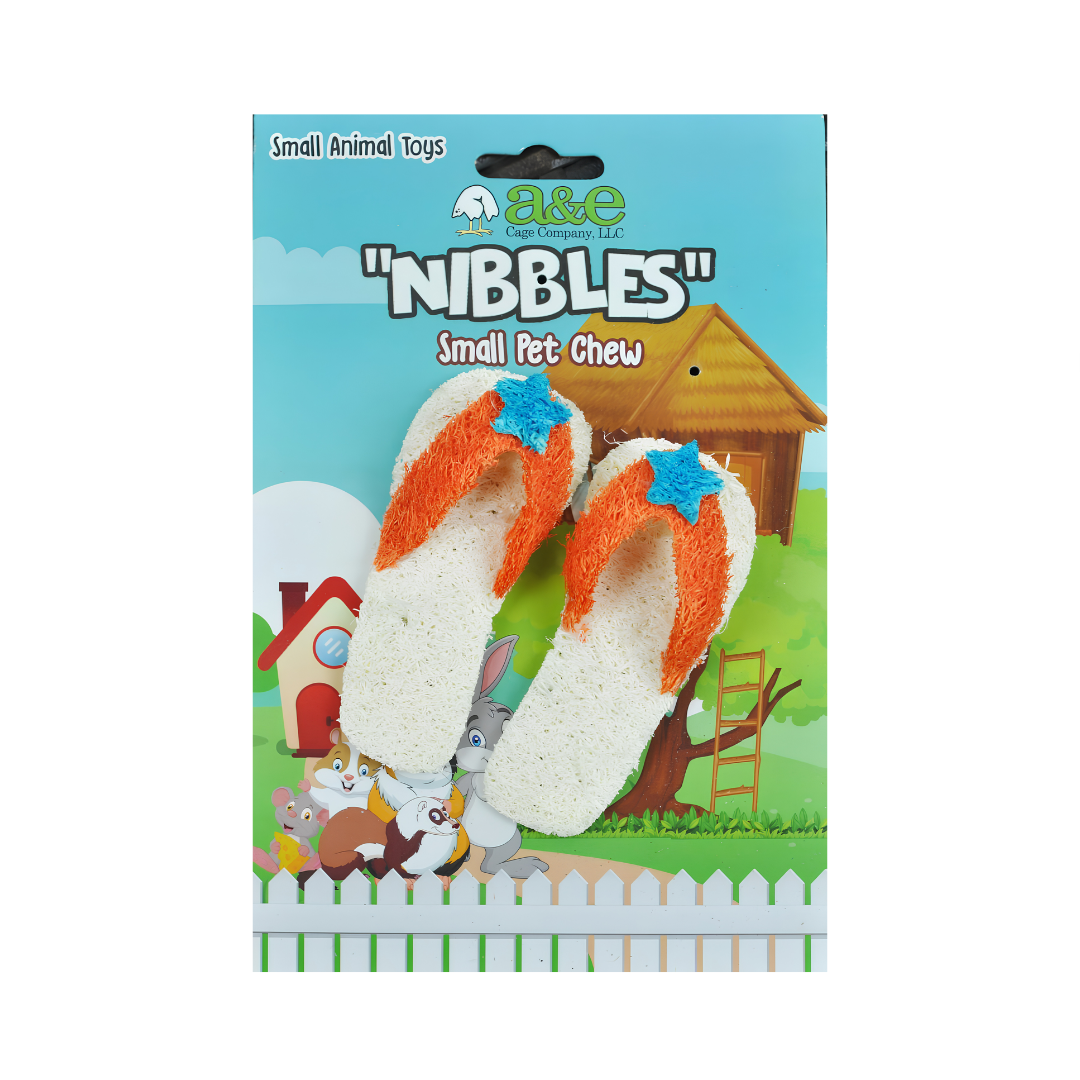 Juguete A&E Nibbles de Esponja Flip Flops para Pequeño Mamíferos