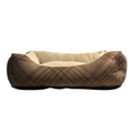 DMC Cama Cozy Pet estampado Café Plata Cuadros