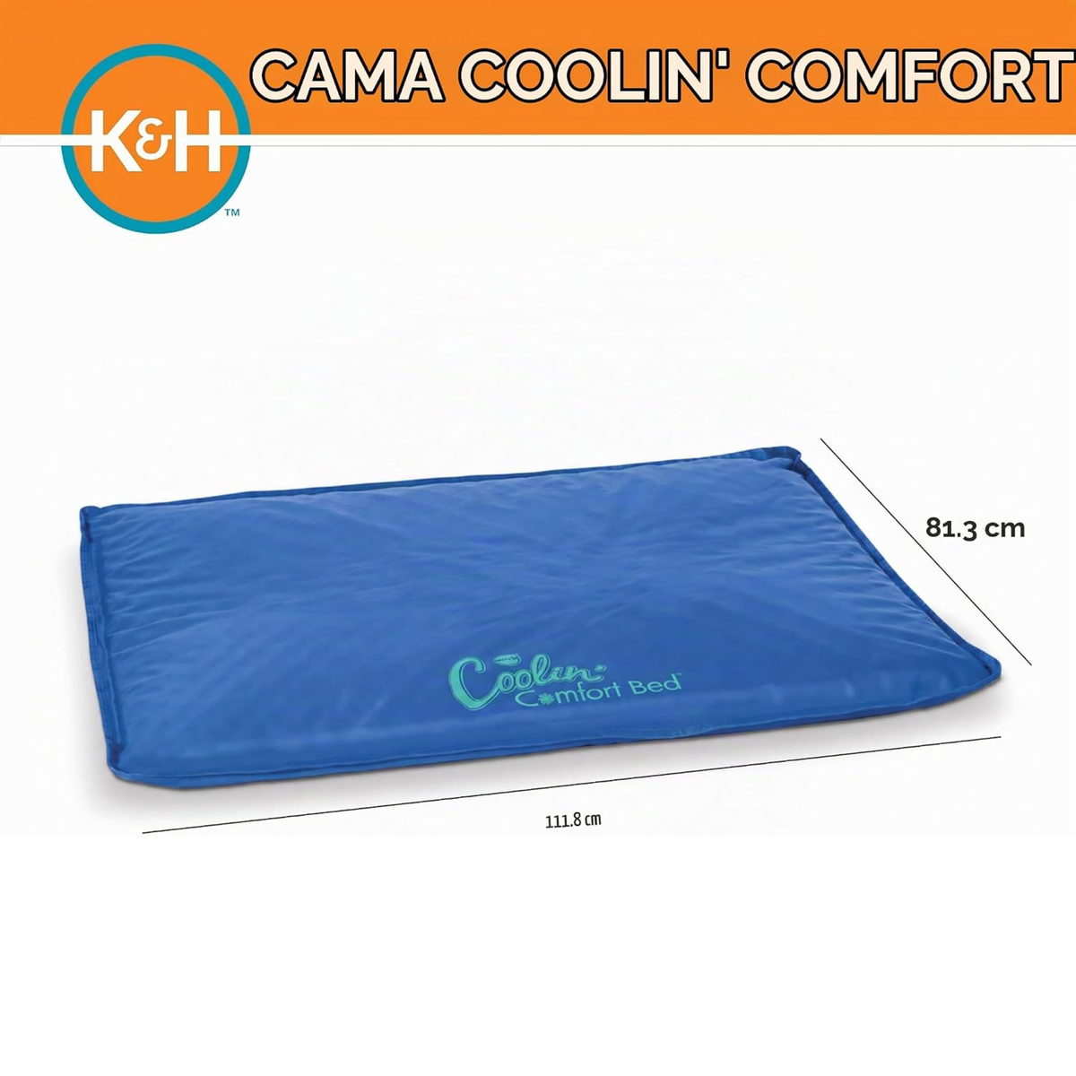 K&H Cama soporte recuperación médica Coolin' Pet grande azul, para perro