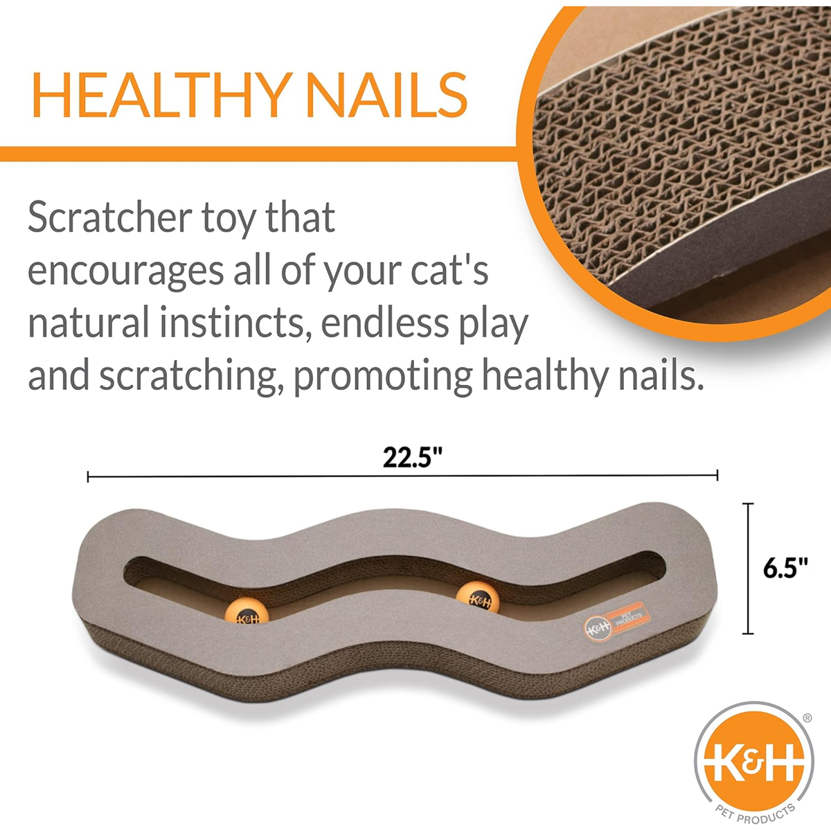 K&H Rascadero Kitty Tippy Track n' Roll de cartón con catnip, para gato