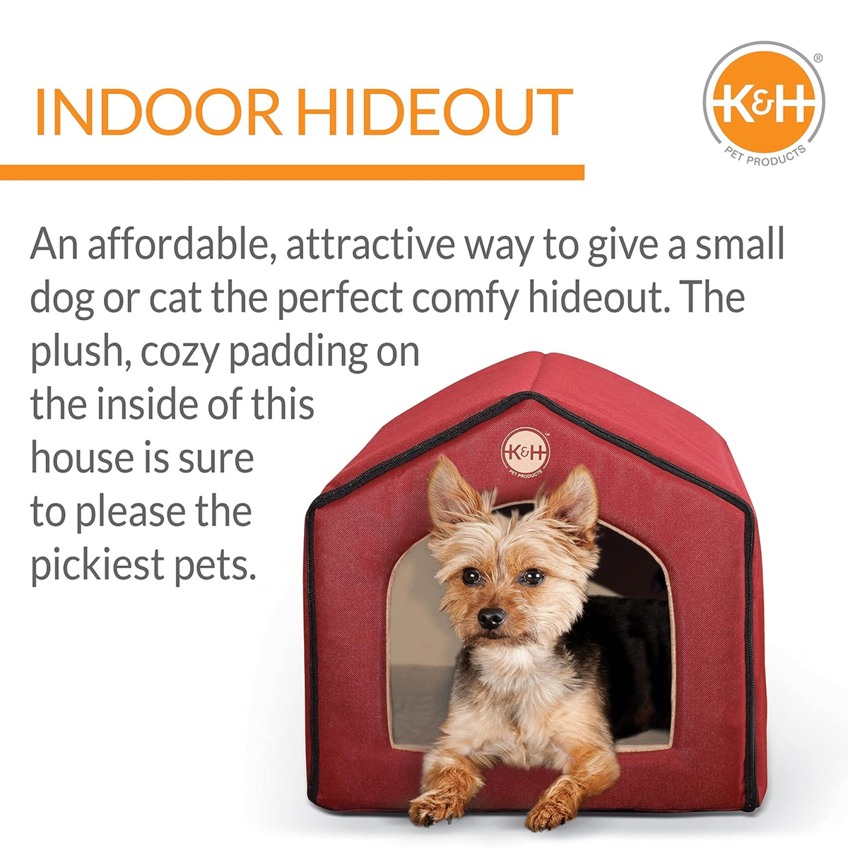 K&H Casa para interior roja/beige para gato