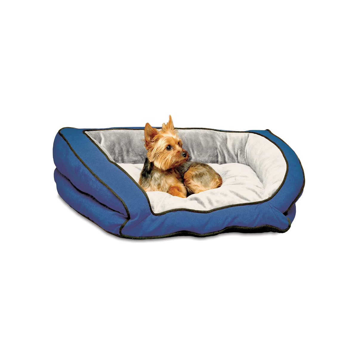 K&H Cama Bolster Couch Azul/Gris, para perro pequeño
