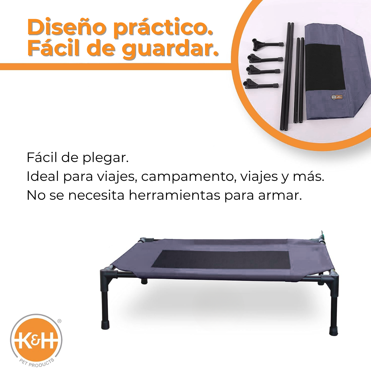 K&H Cama Elevada para Perro Raza Mediana