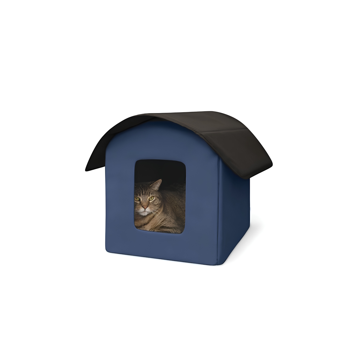 K&H Casa exterior Creative Solutions Outdoor Kitty Barn Navy Blue para gato