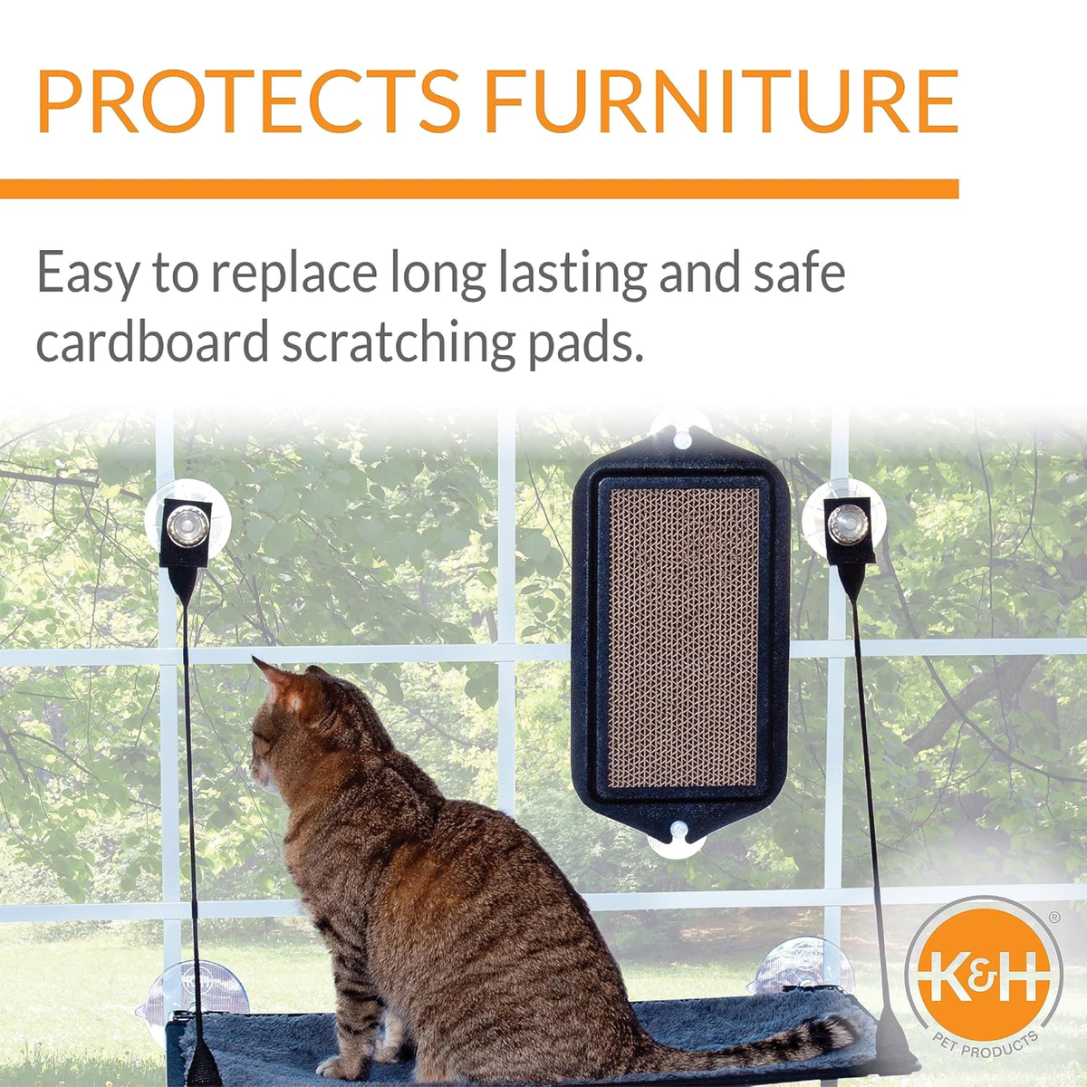 K&H Rascador de ventana EZ Mount Negro, para gatos