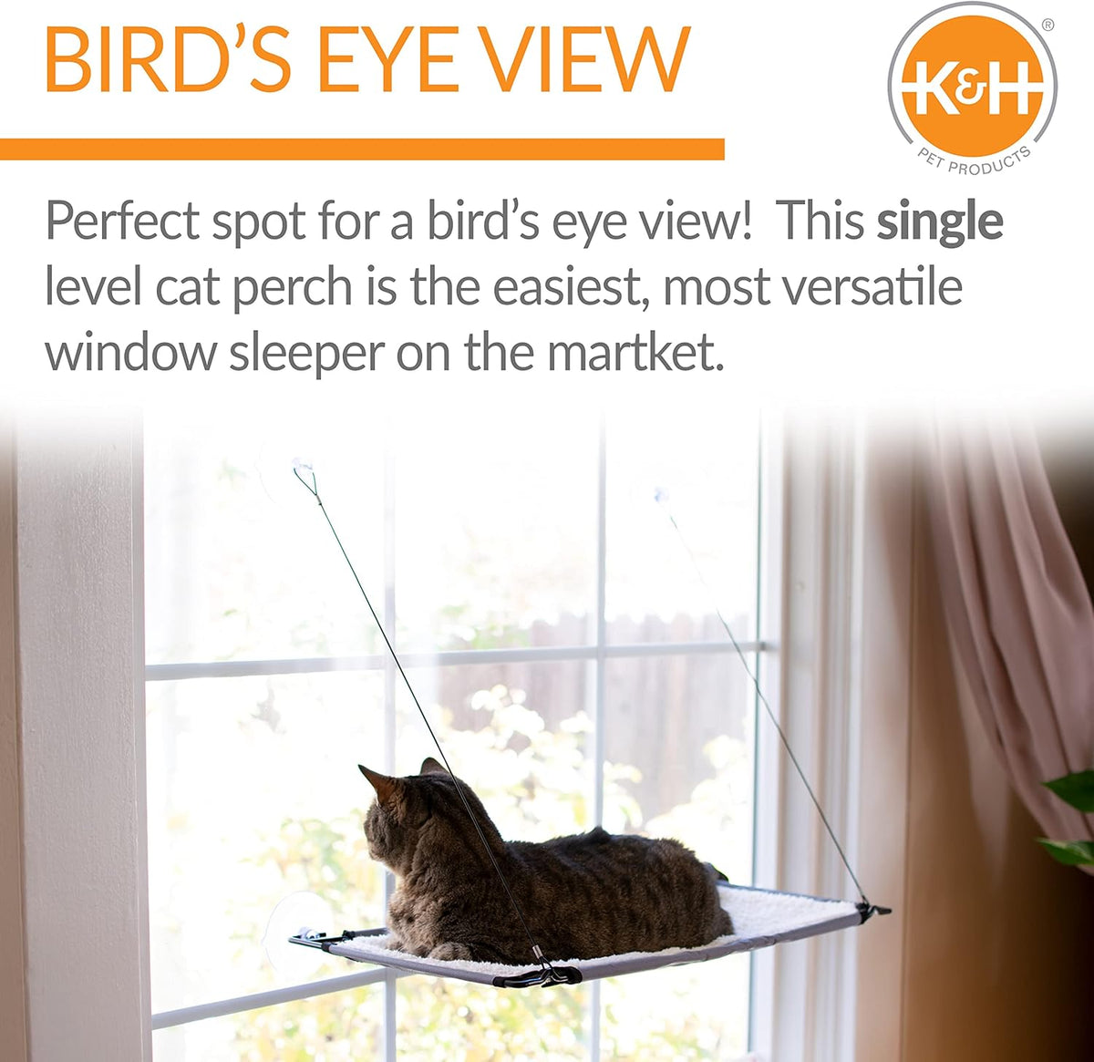 Cama de ventana K&H Lounger natural/gris para gato