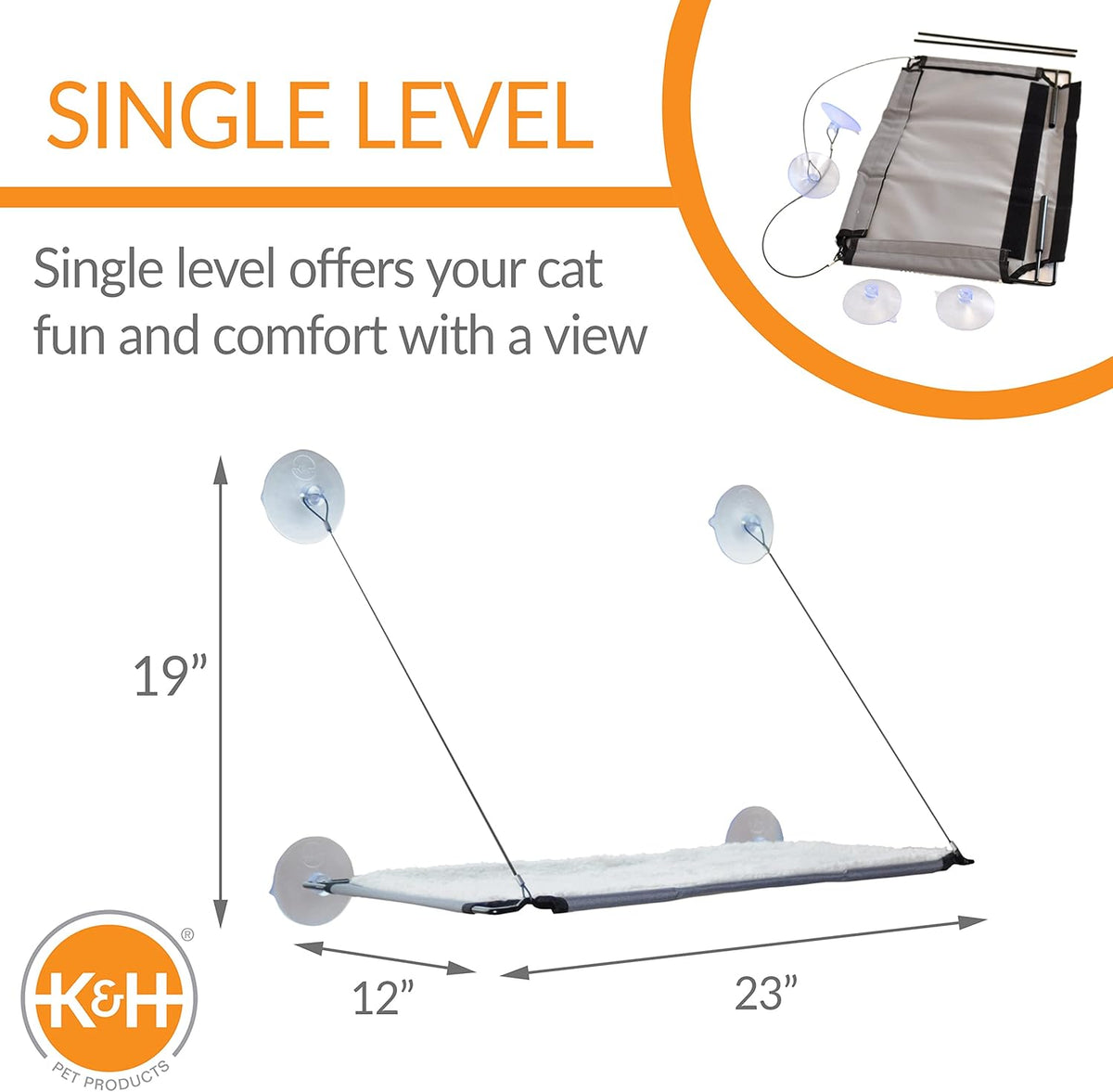 Cama de ventana K&H Lounger natural/gris para gato