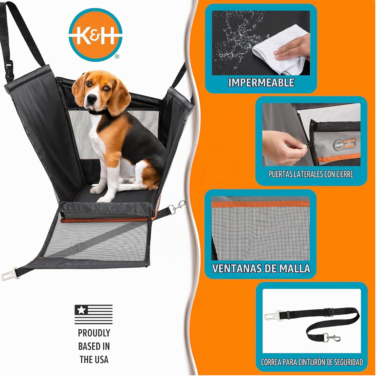 K&H Asiento para Coche  Buckle N' Go, para mascotas
