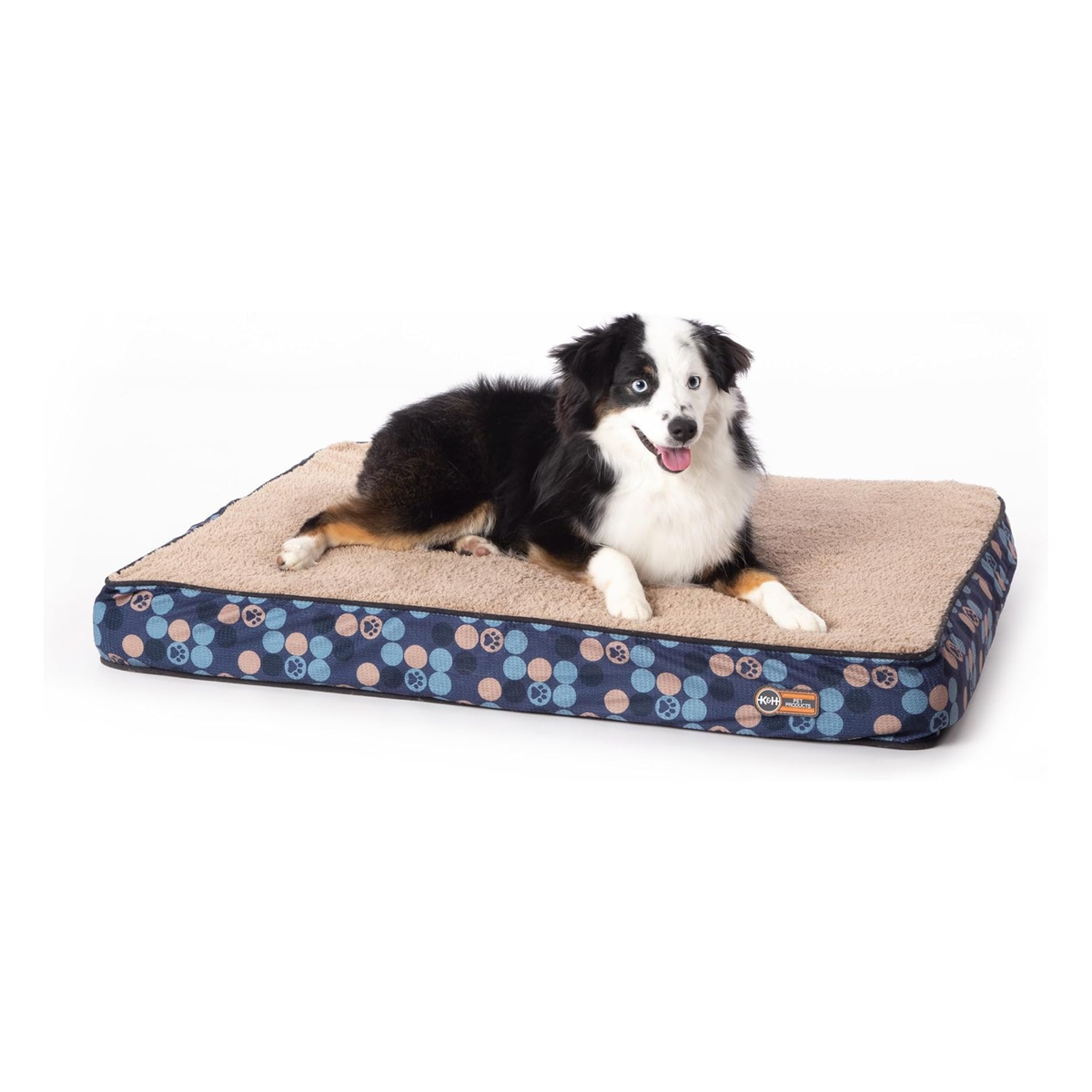K&H Cama Ortopédica Superior Azul/Patitas Mediana, para perro