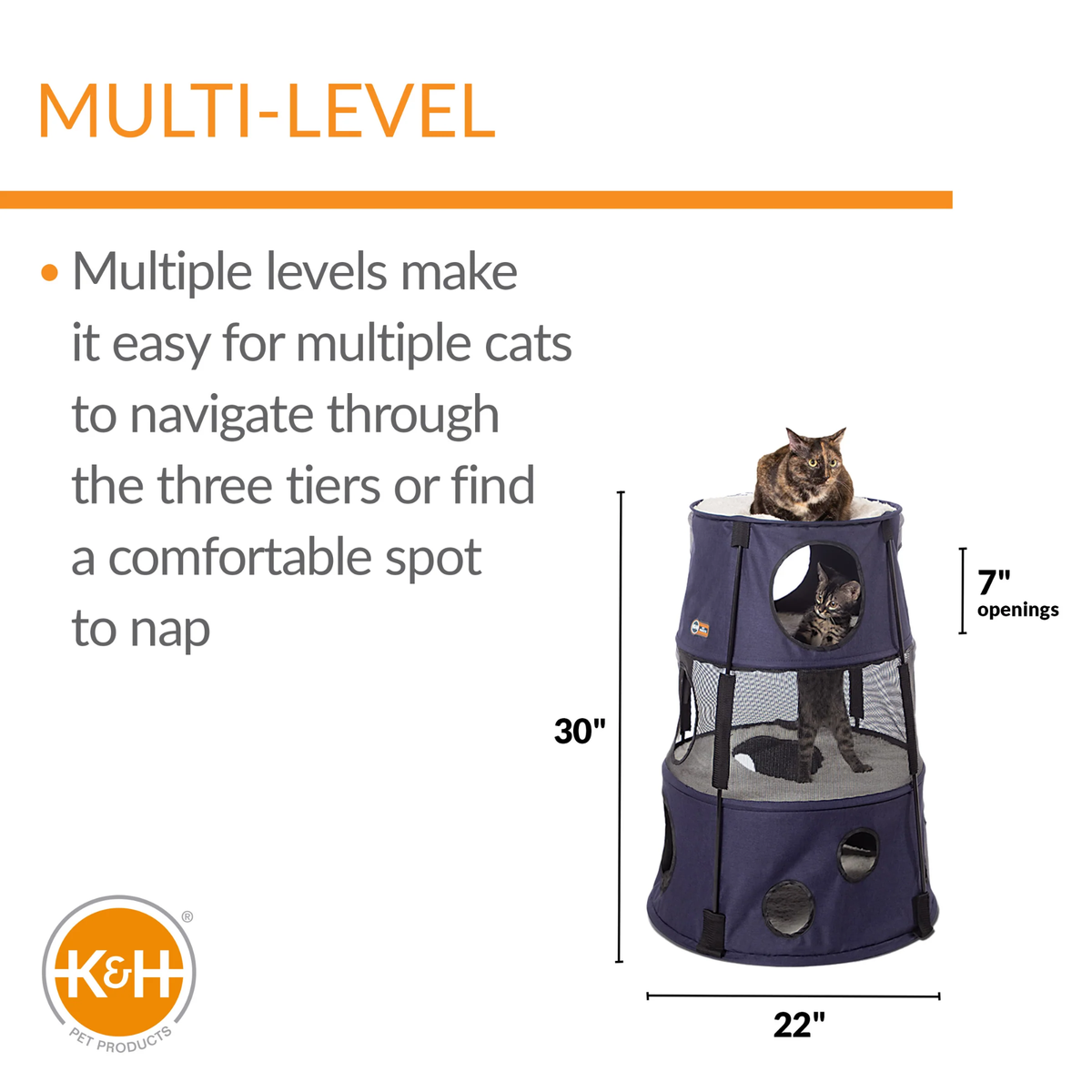K&H Torre  Kitty Tower Classy 3 pisos mezclilla, para gato