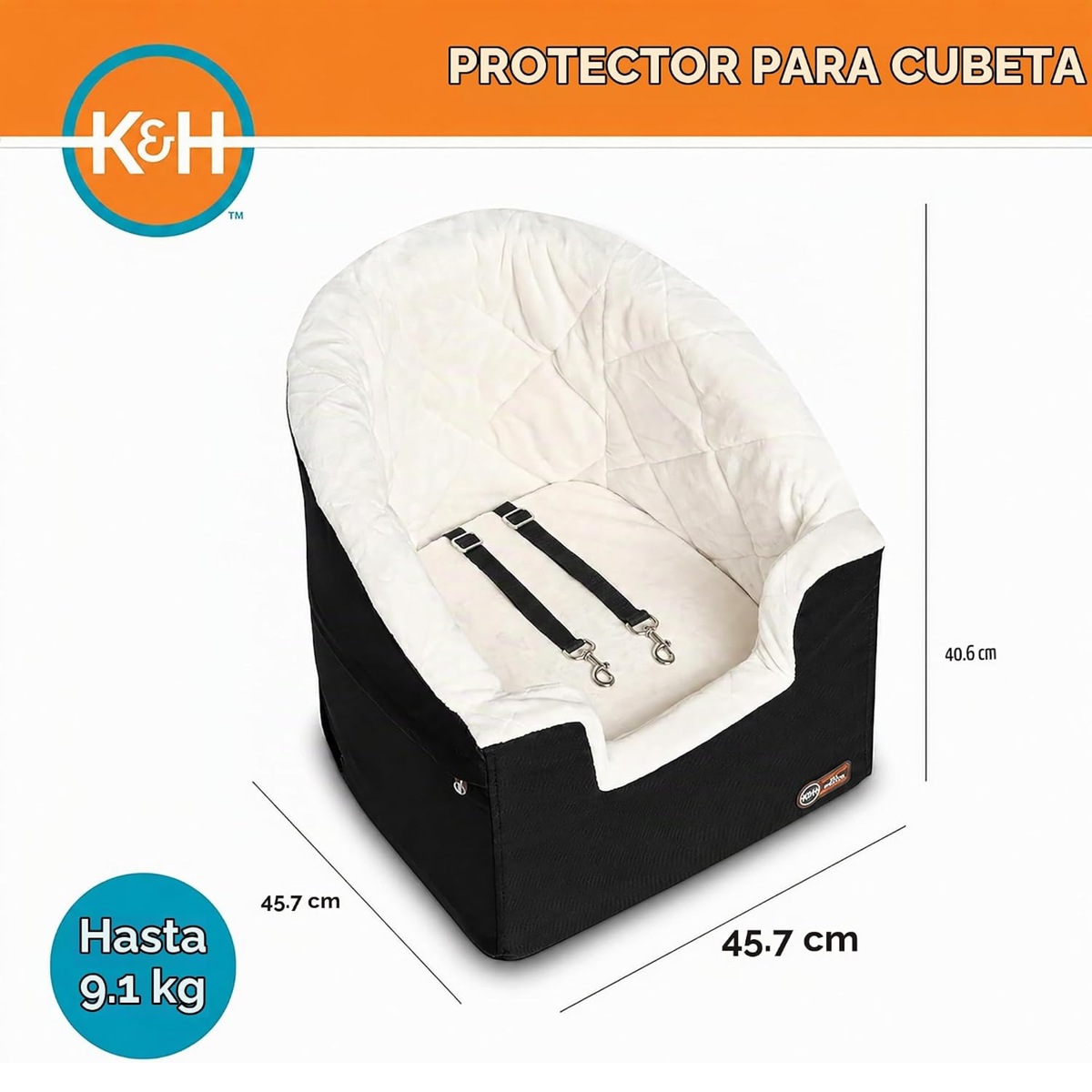 K&H Asiento para coche Bucket Bolster, para perro