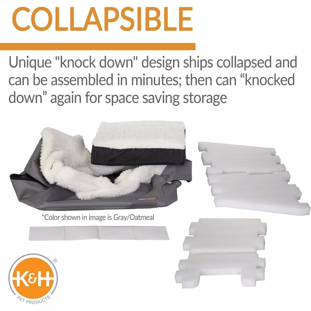 K&H Asiento rectangular para coche  Bucket Bolster, para perro