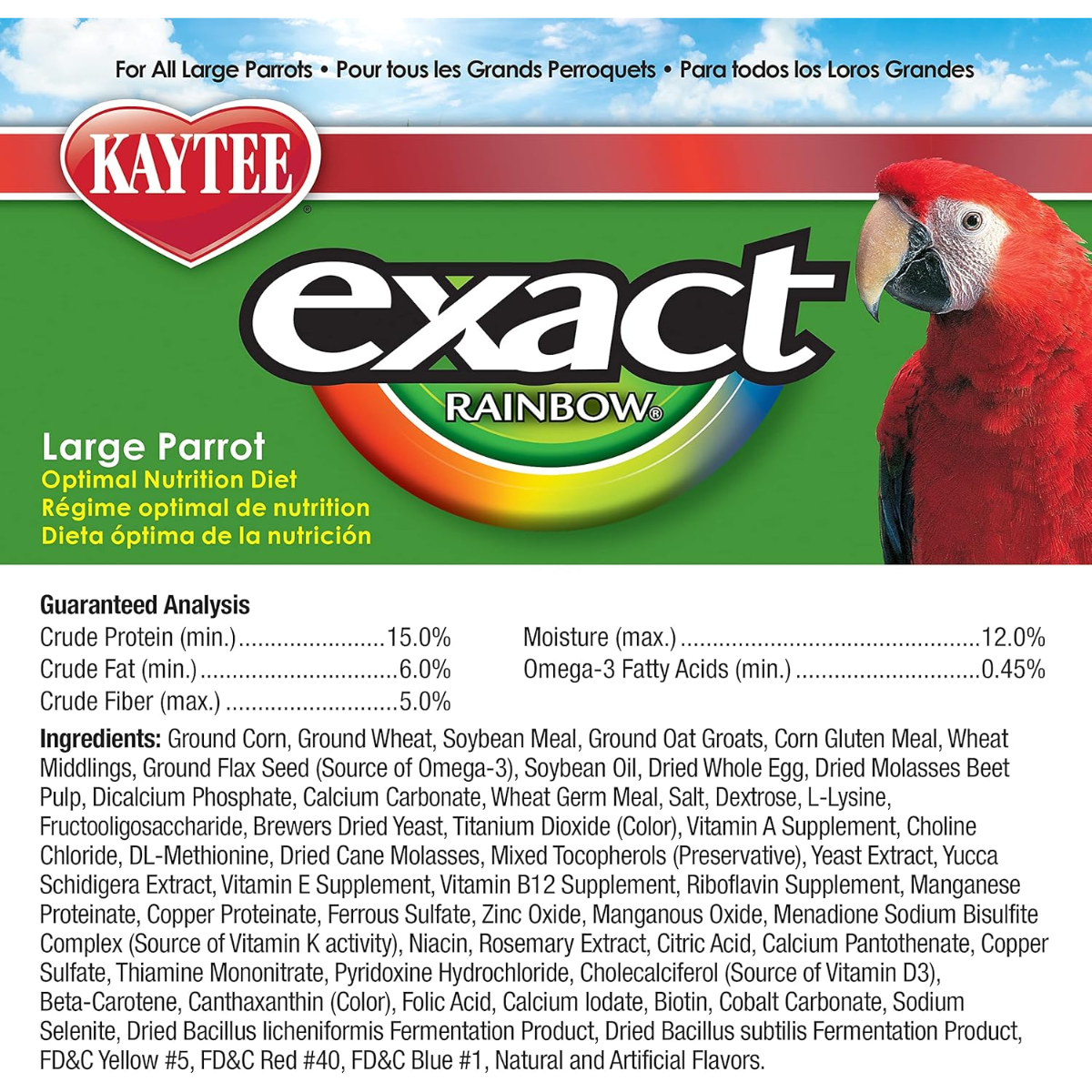 Kaytee Exact Rainbow Guacamaya / Cacatúa