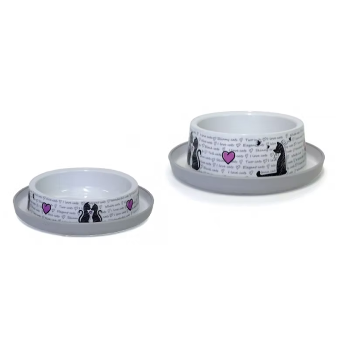 Moderna Plato para Gato Trendy Dinner Cats in Love