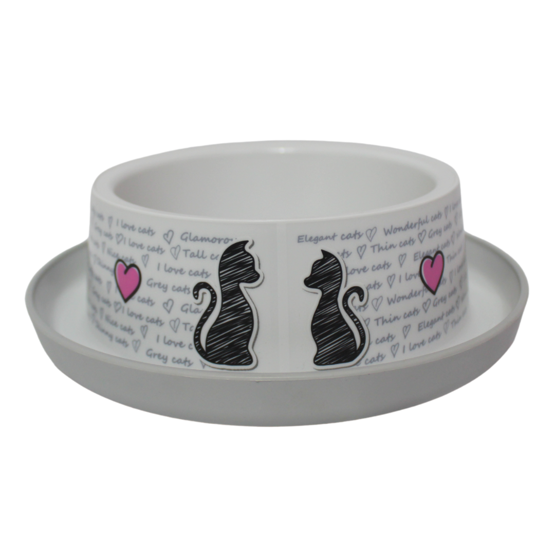 Moderna Plato para Gato Trendy Dinner Cats in Love