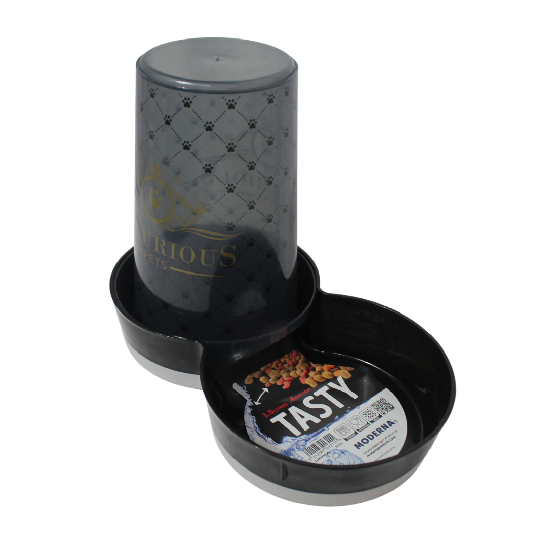 Moderna Dispensador de Alimento y Agua Tasty Dinner Luxurious