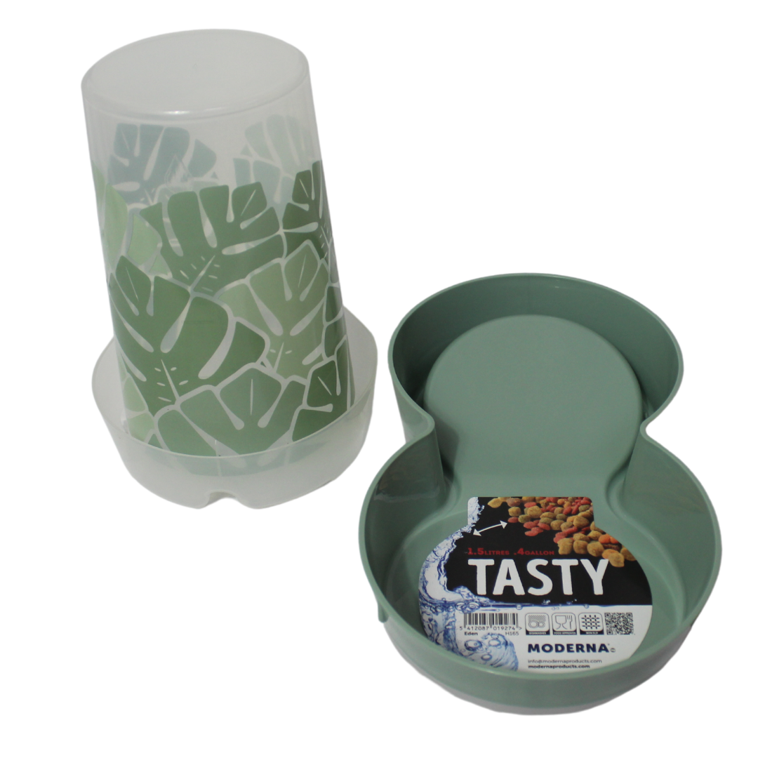 Moderna Dispensador de Alimento y Agua Tasty Dinner Eden