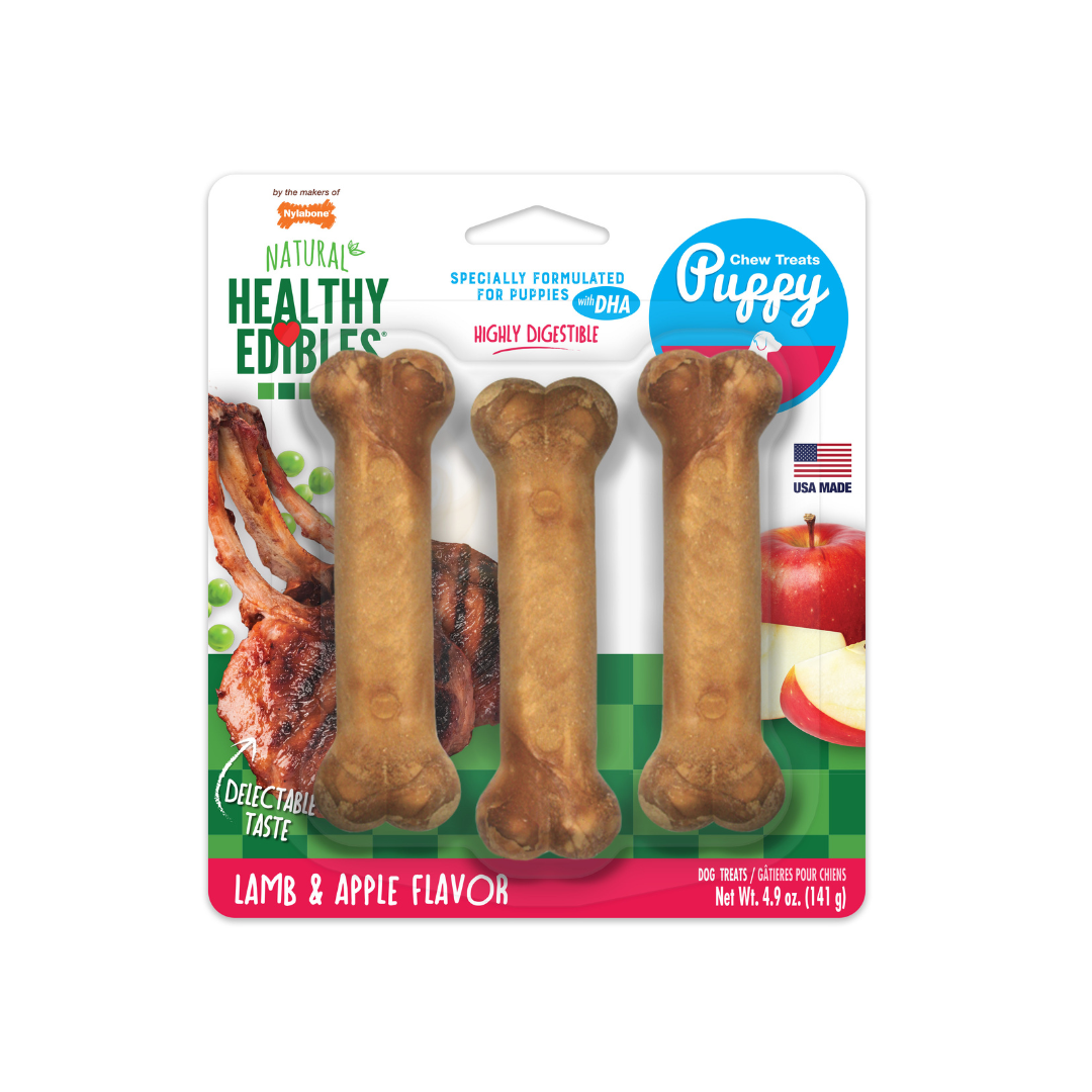 Nylabone Healthy Edibles Premios Cachorro Cordero y Manzana