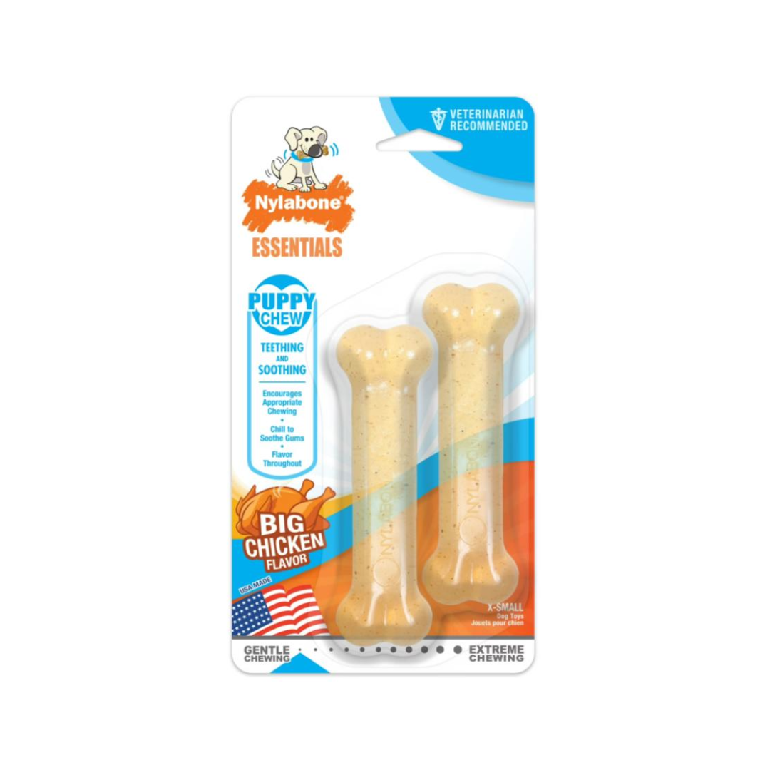 Nylabone Huesos Puppy Chew 2 Pack Pollo