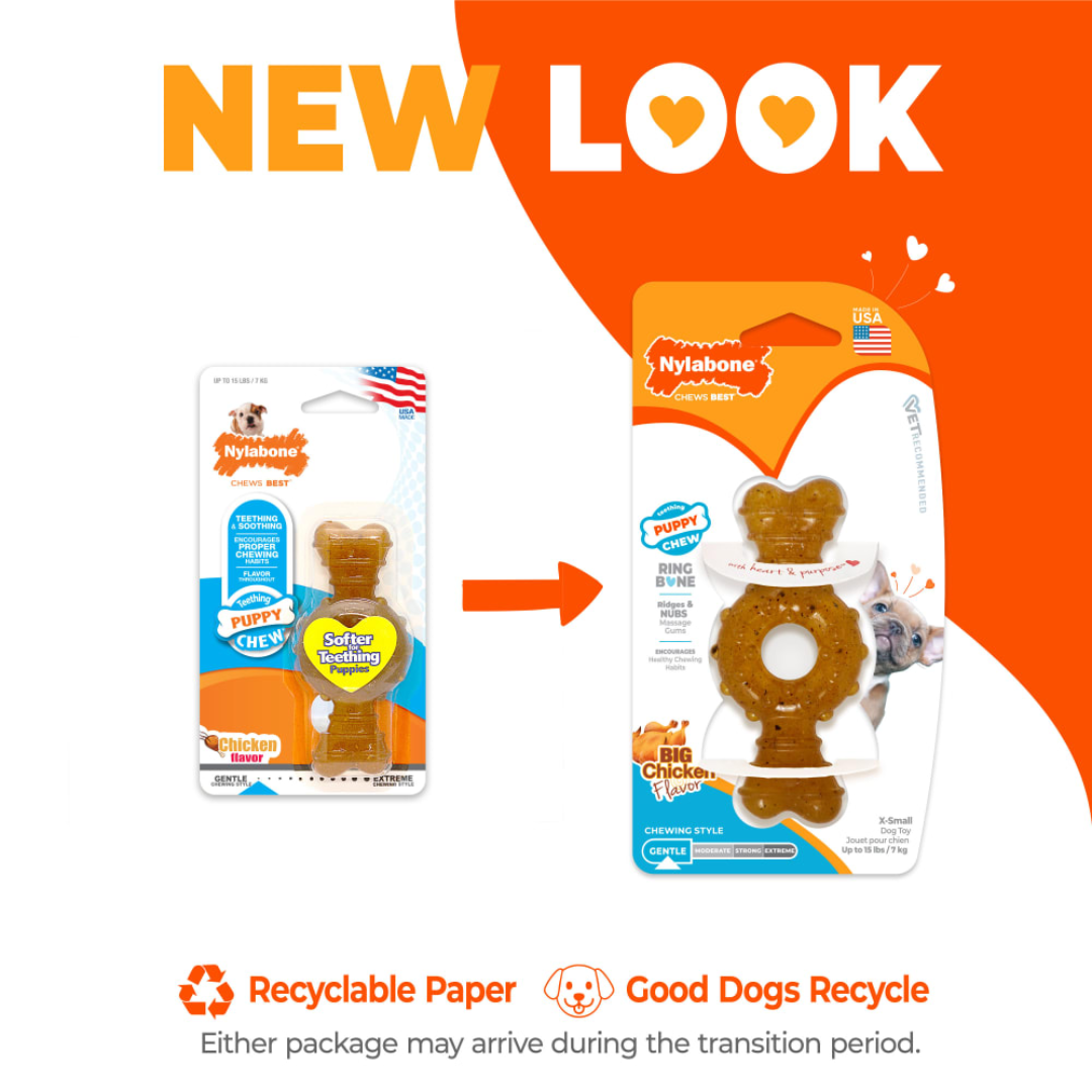 Nylabone Hueso con anillo Puppy Chew Pollo