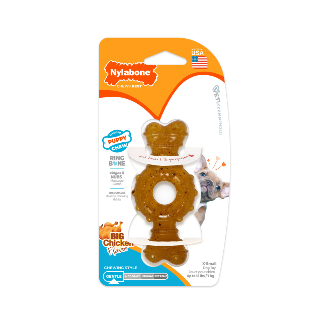 Nylabone Hueso con anillo Puppy Chew Pollo