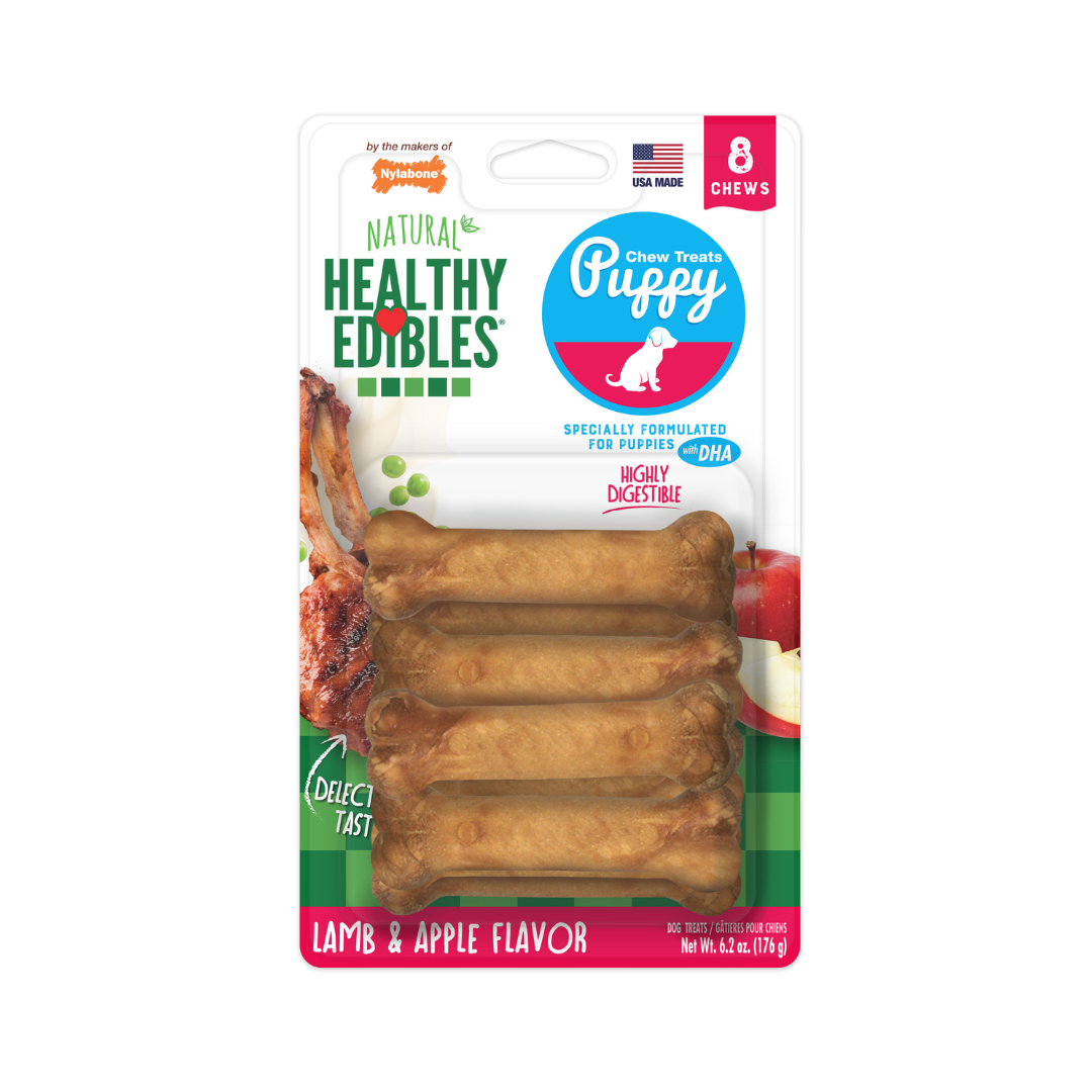 Nylabone Healthy Edibles Premios Cachorro Cordero y Manzana