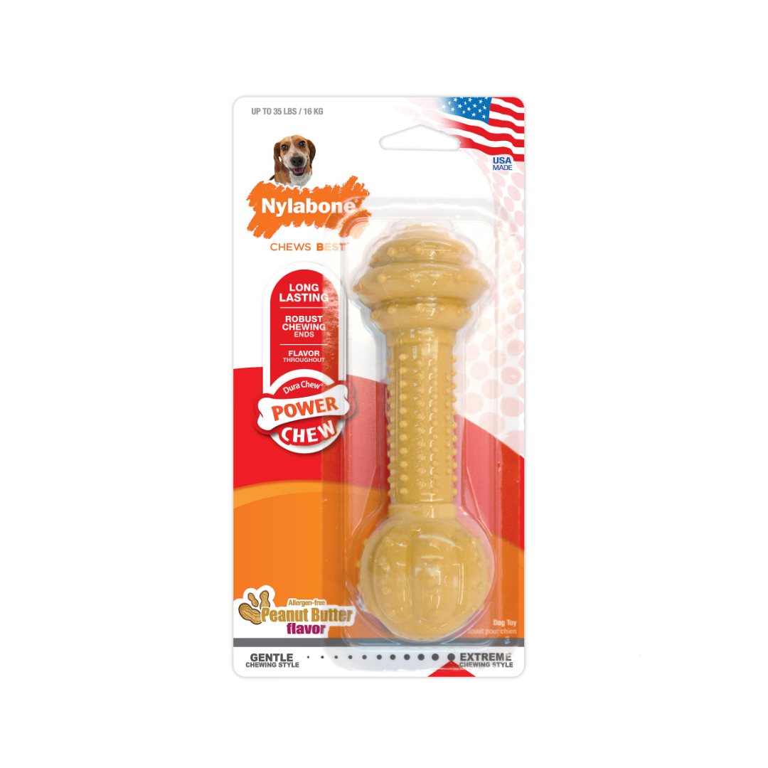 Nylabone Juguete Power Chew Barbell Mantequilla de Maní