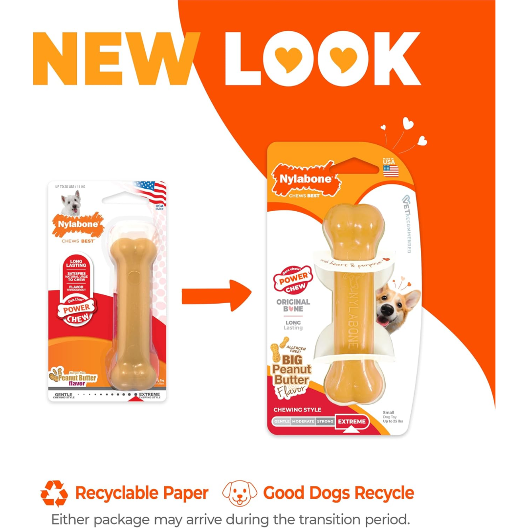 Nylabone Juguete Dura Chew Mantequilla de Cacahuate