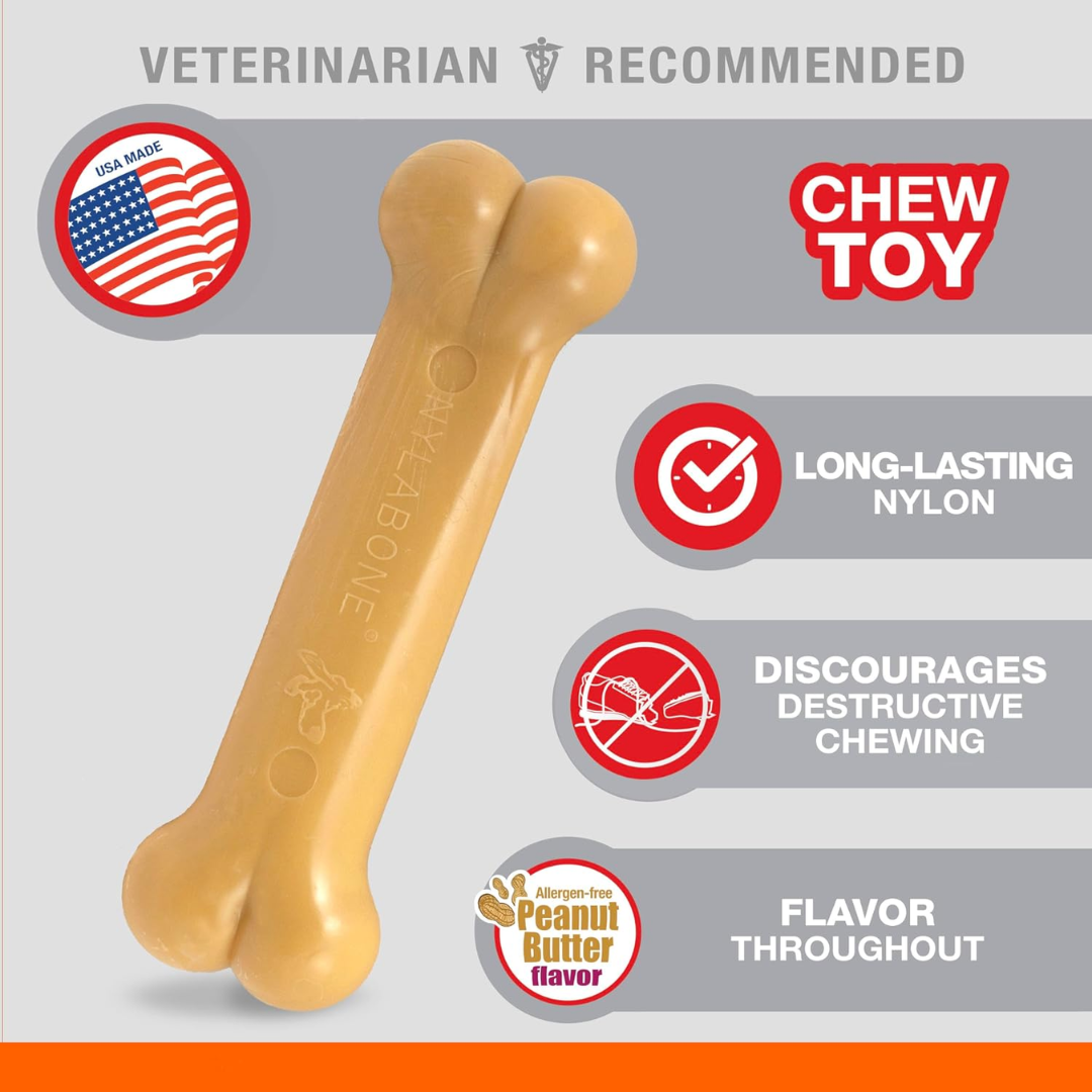 Nylabone Juguete Dura Chew Mantequilla de Cacahuate