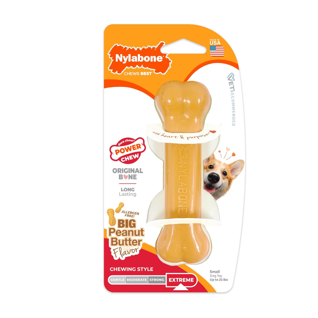 Nylabone Juguete Dura Chew Mantequilla de Cacahuate