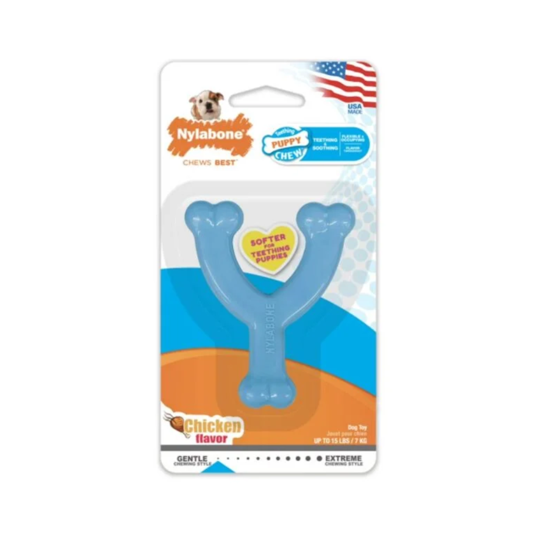 Nylabone Cachorro Huesito Wishbone Puppy Chew Pollo