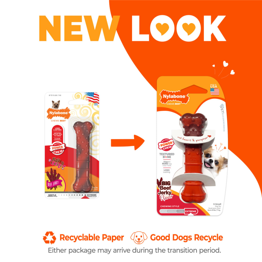 Nylabone Juguete Power Chew Huesito Texturizado Beef Jerky