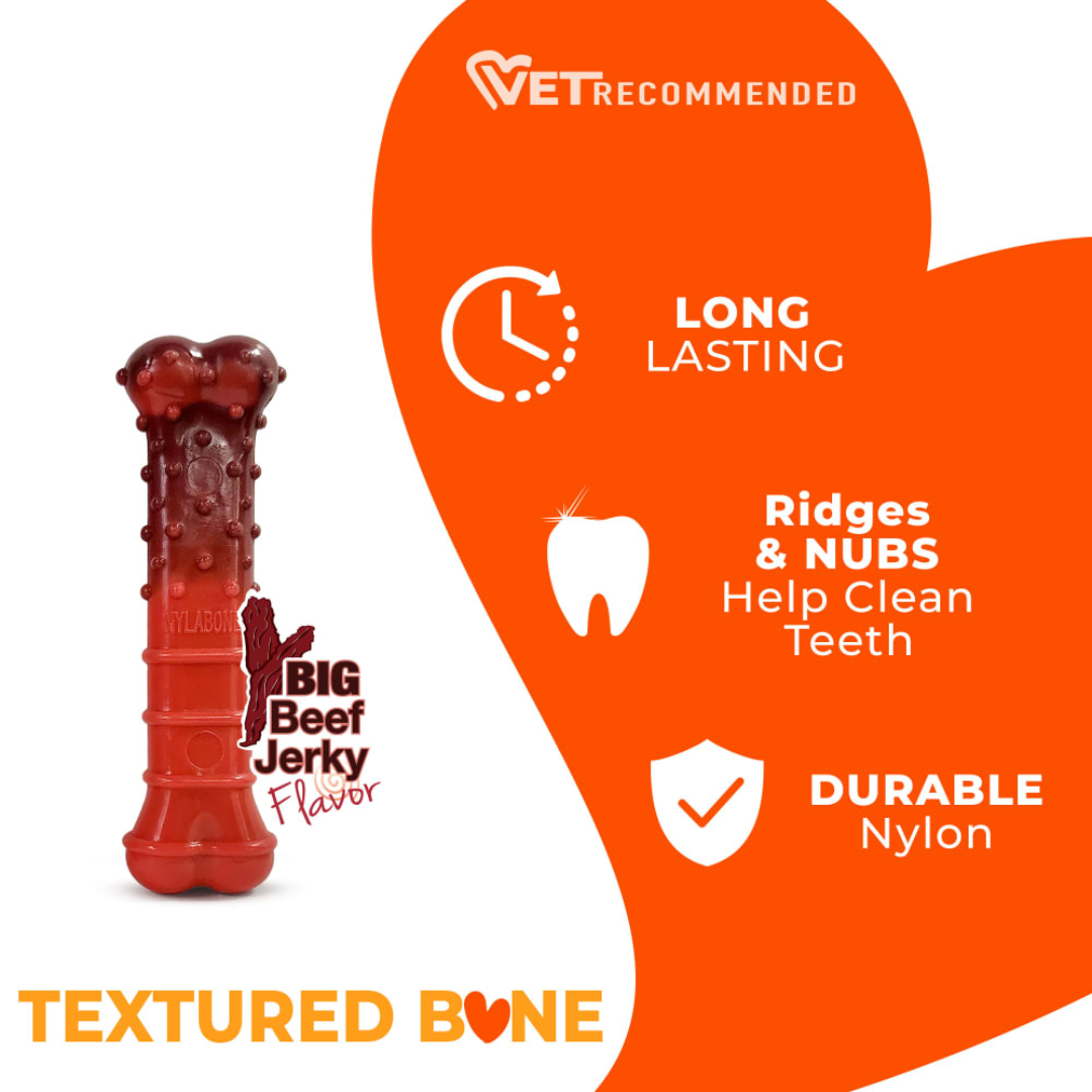 Nylabone Juguete Power Chew Huesito Texturizado Beef Jerky