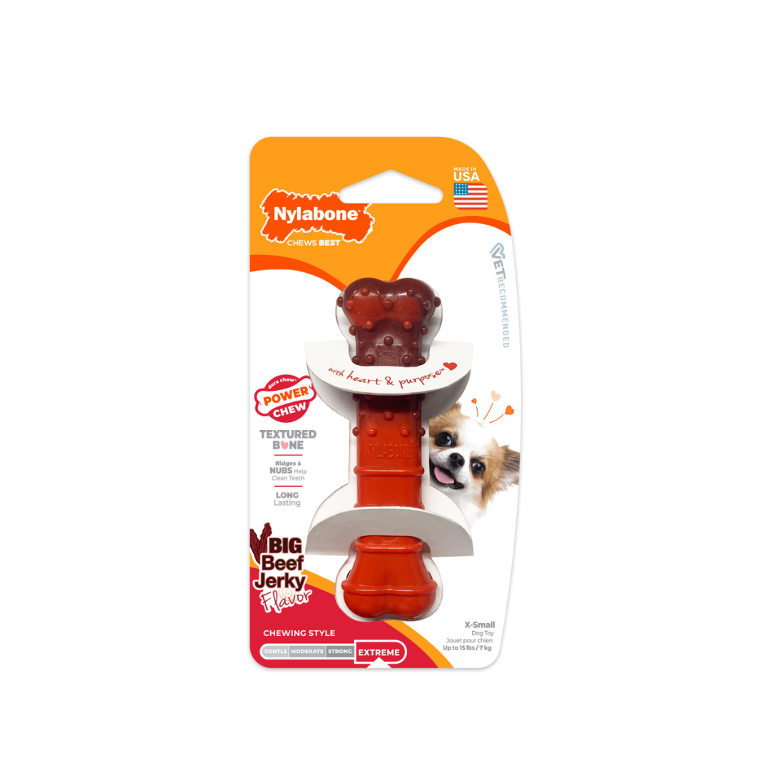 Nylabone Juguete Power Chew Huesito Texturizado Beef Jerky