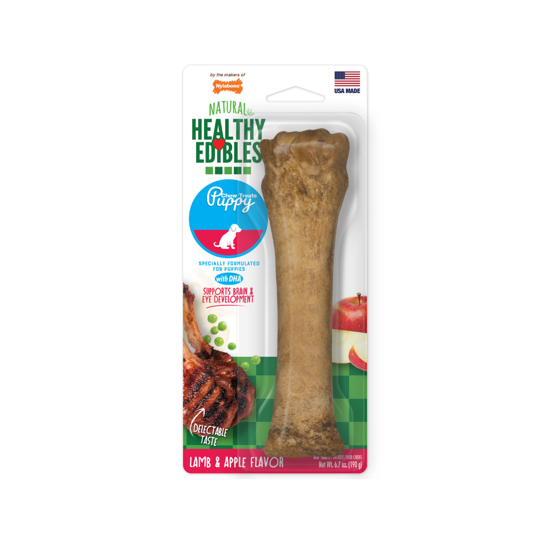 Nylabone Healthy Edibles Premios Cachorro Cordero y Manzana