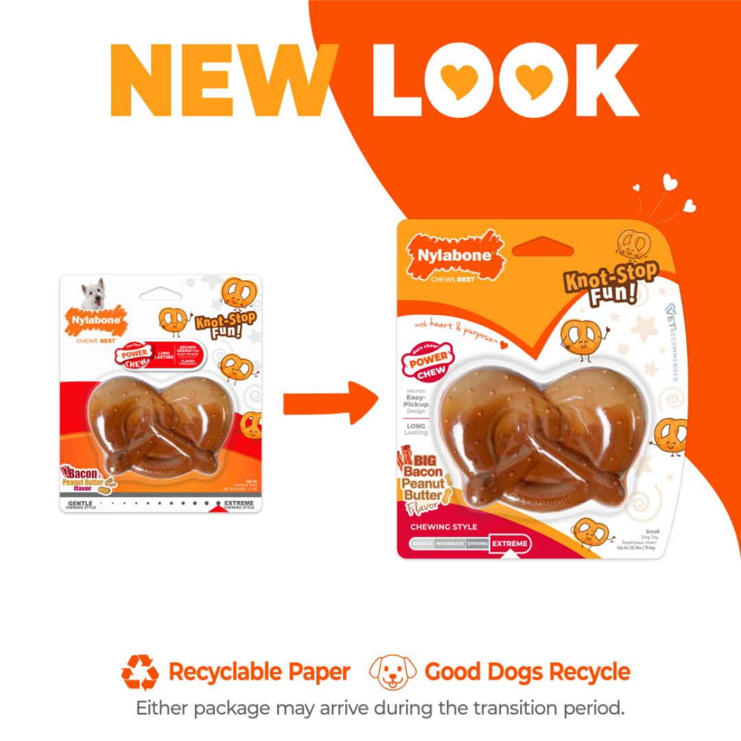 Nylabone Juguete Power Chew Pretzel Tocino y crema de Cacahuate