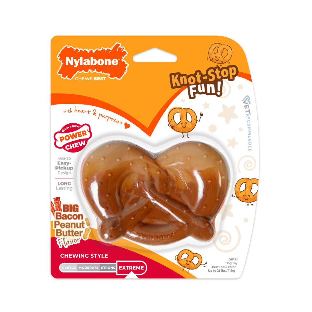 Nylabone Juguete Power Chew Pretzel Tocino y crema de Cacahuate